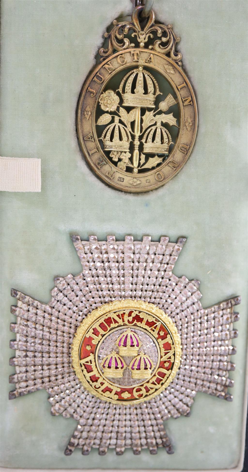 A Civilian Knight Commanders Order of the Bath (KCB) star and sash badge,